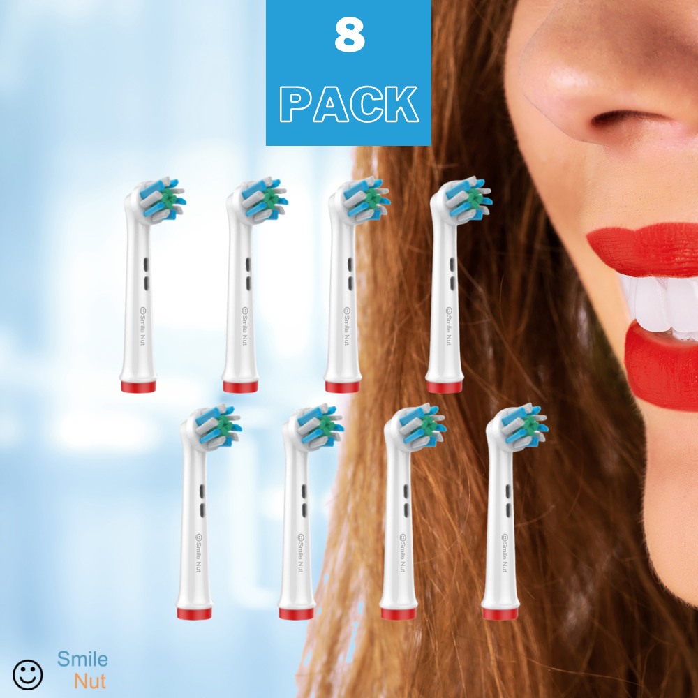 Oral B Braun Compatible Replacement Electric Toothbrush Heads Deep Cleaning - 8 Pack