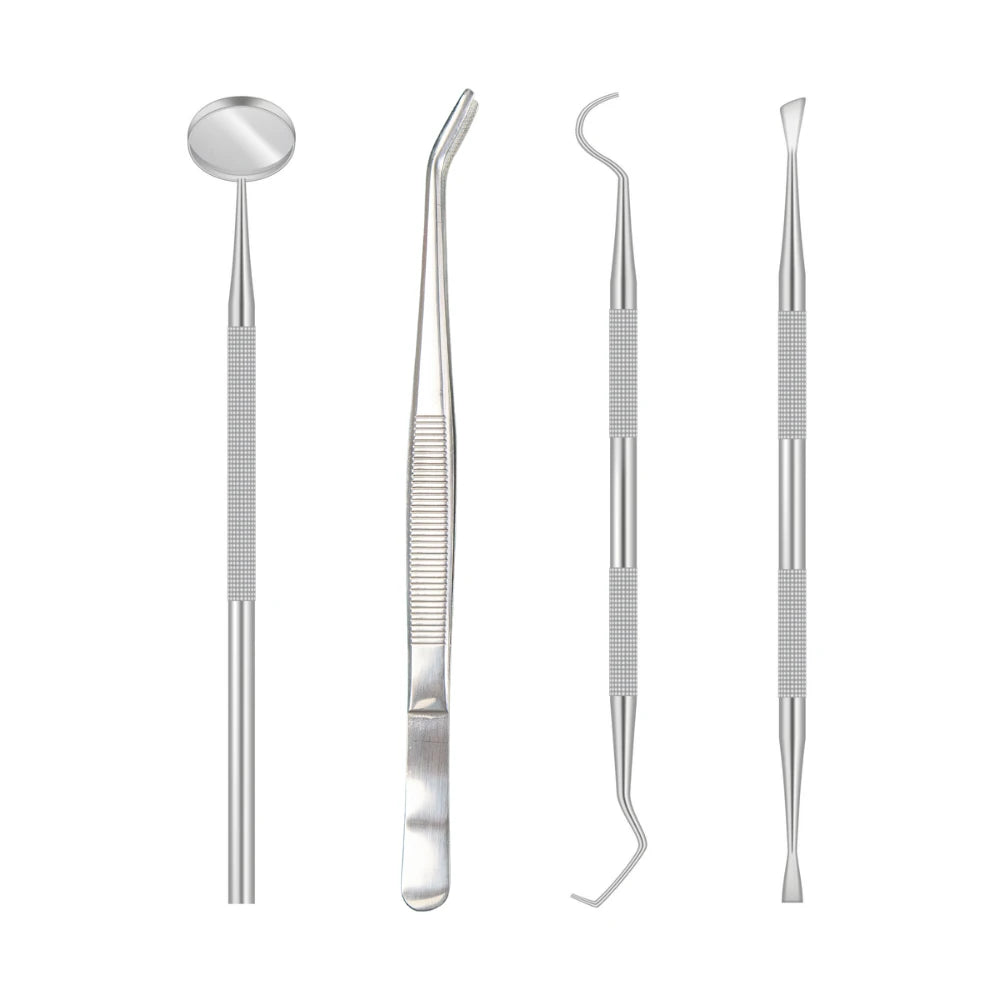Set of dental tools on a white background