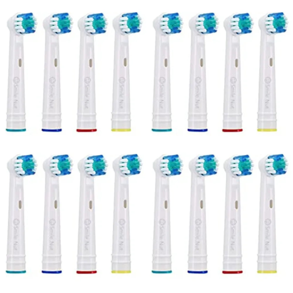 16 pack Oral-B compatible electric toothbrush replacement brush heads with round precision clean bristles