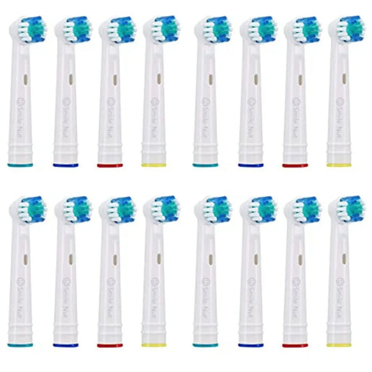 16 pack Oral-B compatible electric toothbrush replacement brush heads with round precision clean bristles